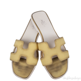 Hermes Oran Yellow Fabric Sandals
