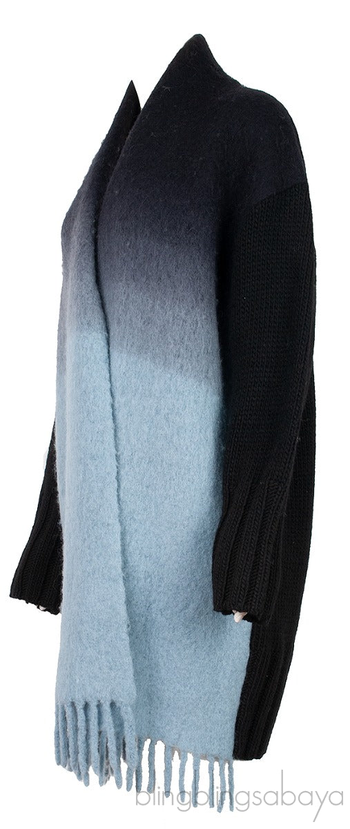 Ombre Knitted Fringed Jacket
