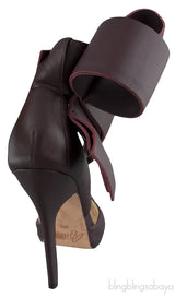 Burgundy Bow Leather Pump