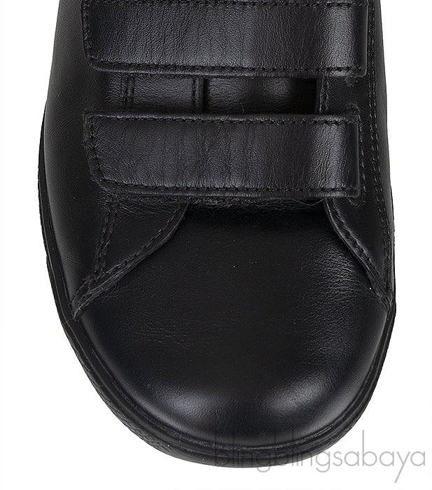 Black Velcro Strap Kids Sneaker 33