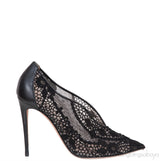 Black Mesh Pointed Toe Heels