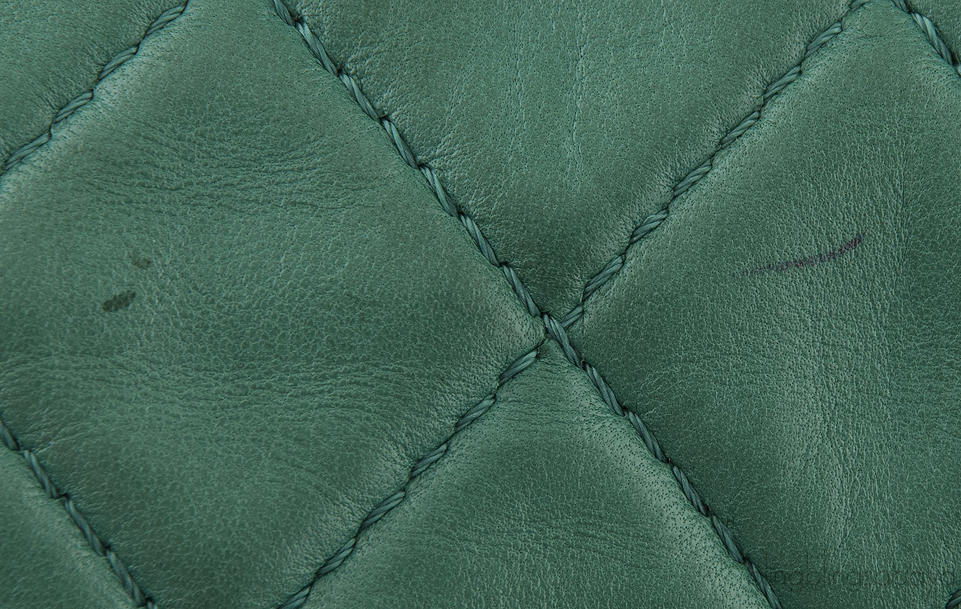 Green Quilted Single Flap Maxi GHW