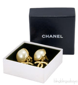 Faux Pearl CC Earrings