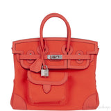 Birkin 25 Cargo Orange Field Toile Goeland Swift PHW