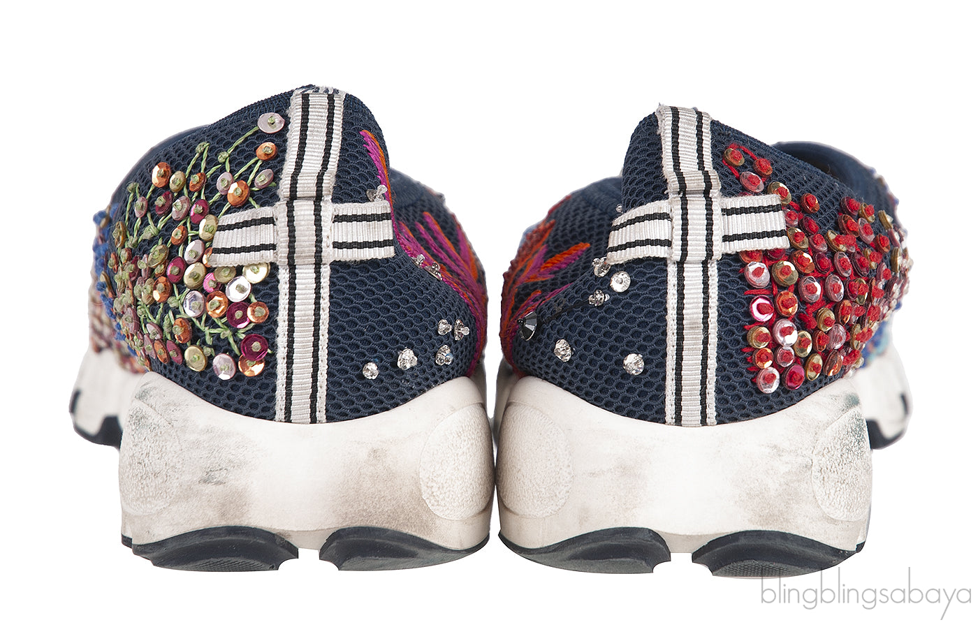 Dark Blue DIOR Bead Embellished Fusion Sneakers