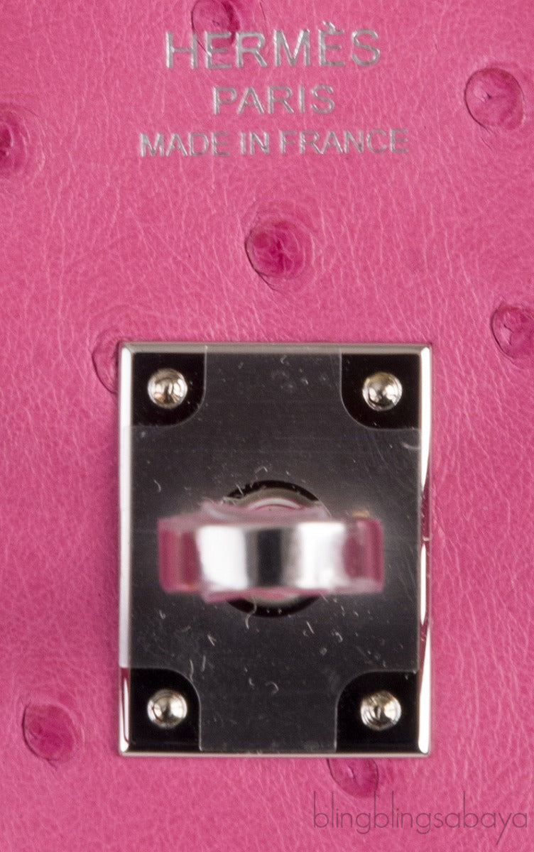 Birkin 25 Fuchsia Ostrich PHW