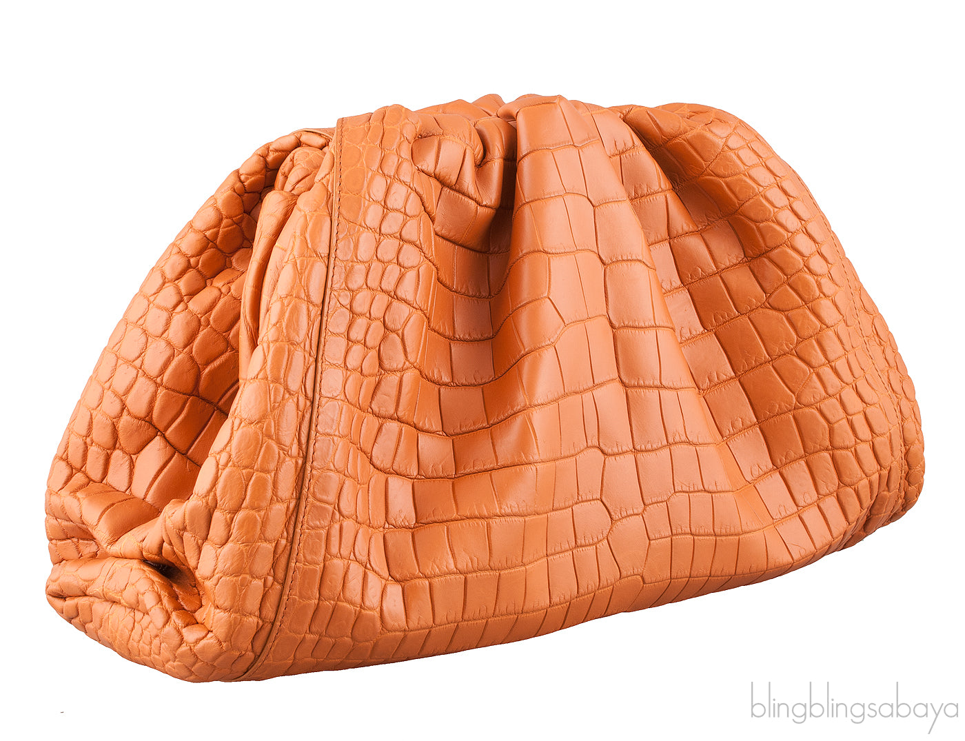 The Pouch Clutch Camel Croc