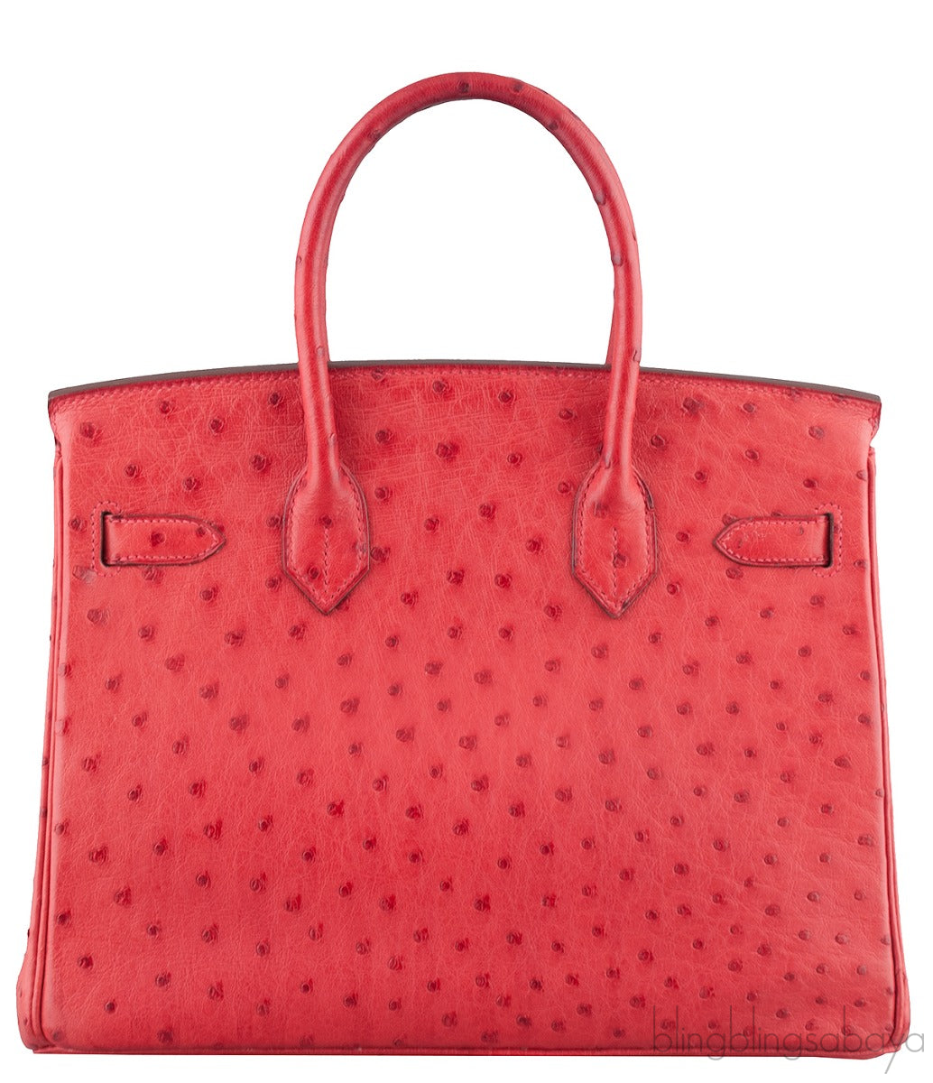 Birkin 30 Rouge VIF Ostrich PHW