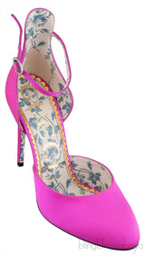 Fuchsia Satin Daisy 105 Slingback