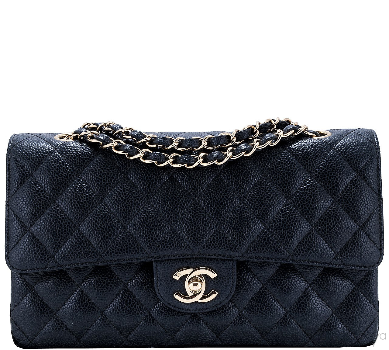 Classic CC Black Quilted Medium Flap