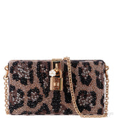 Dolce & Gabbana Leopard Crystal Hard Clutch Shoulder Bag