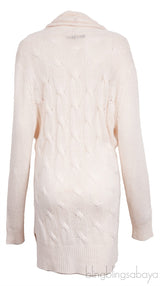 Cable Knit Belted Long Sleeve Cardigan