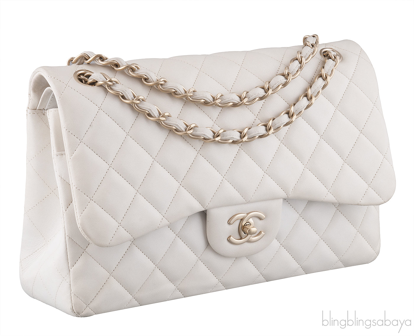 White Jumbo Flap Bag