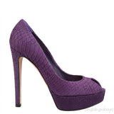 Purple Python Peep Toe Pump
