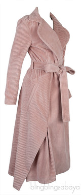 Dusty Pink Cotton Corduroy Coat