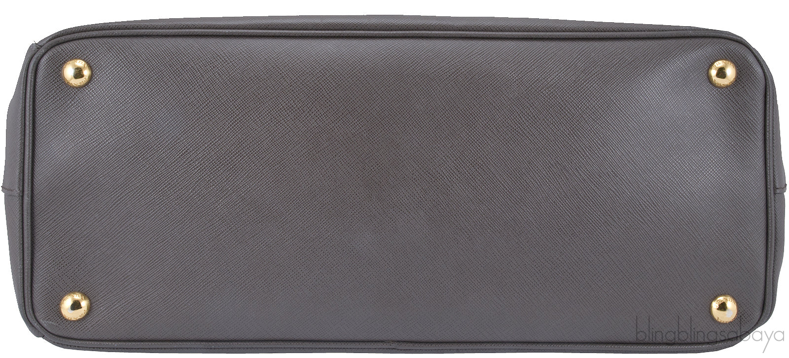 Grey Saffiano Double Zip Bag GHW