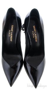 Bow Embellished Leather Pumps