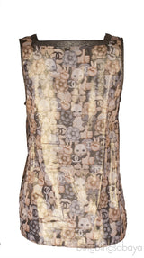 Metallic Gold CC Printed Top