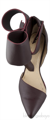 Burgundy Bow Leather Pump