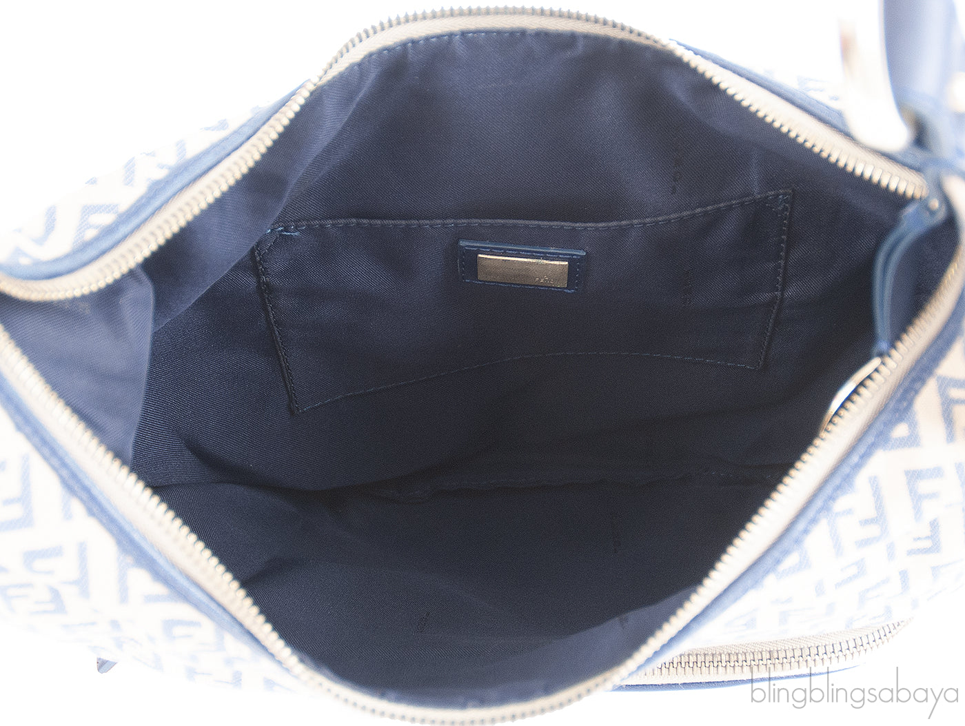 Fendi Blue FF Printed Canvas Hobo