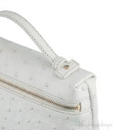 L19 White Ostrich Pouch