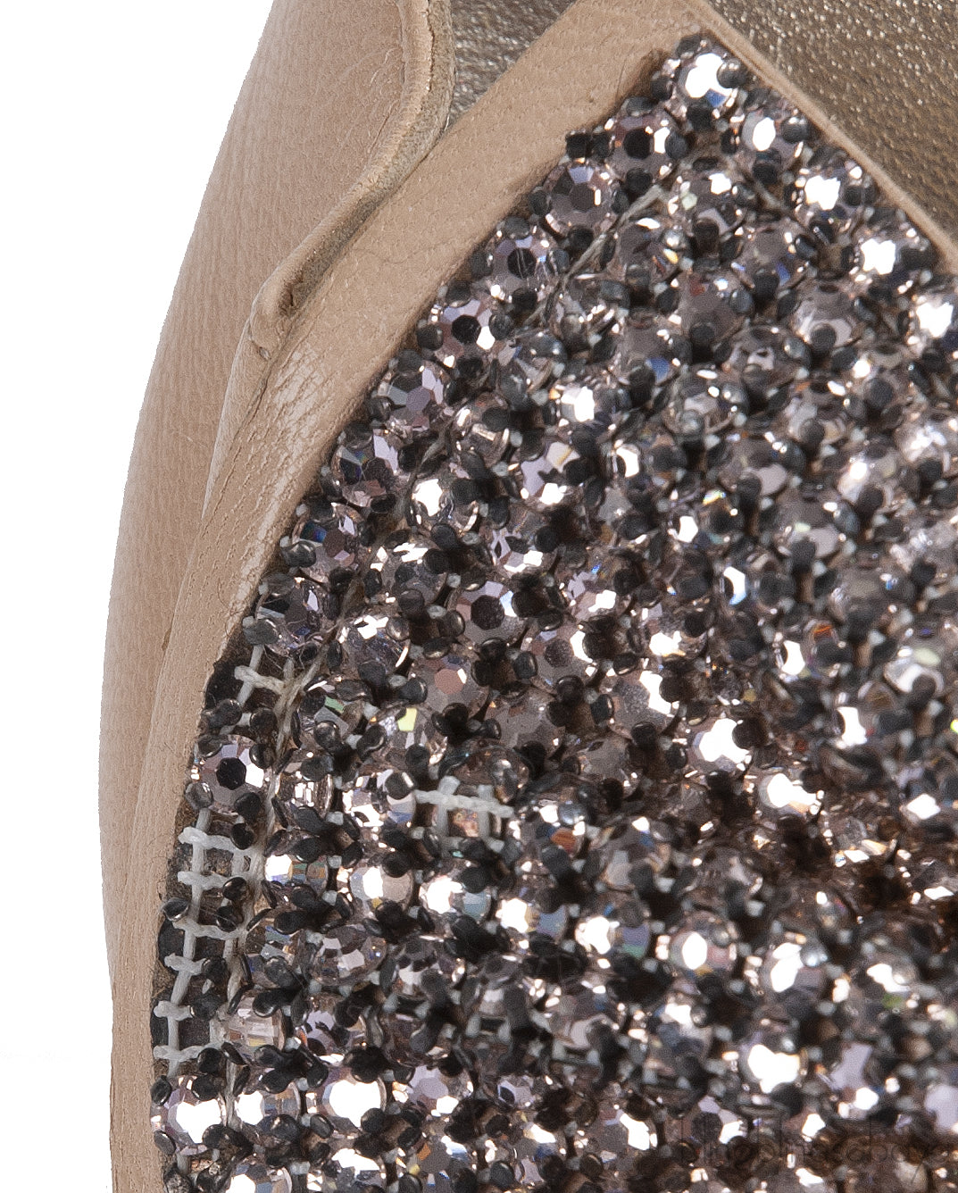 Gina Beige Bow Crystal Vamp Sandals