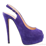 Purple Suede Slingback Pump