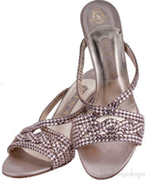 Flesh Crystal Embellished Sandals
