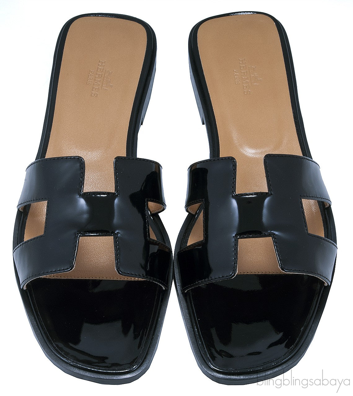 Black Patent Oran Sandals