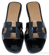 Black Patent Oran Sandals