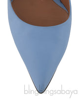 Blue Grey Pointed Heels