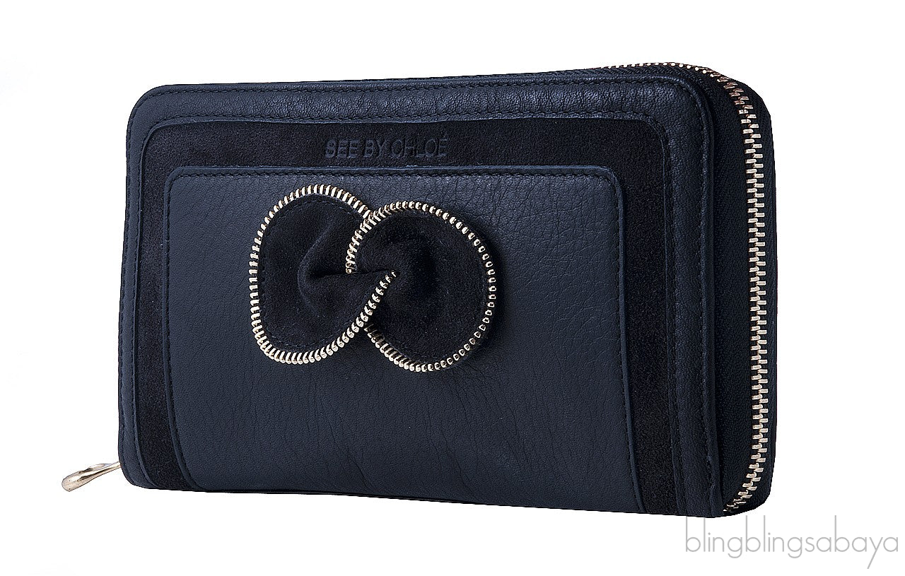 Black Bow Zip Claras Wallet