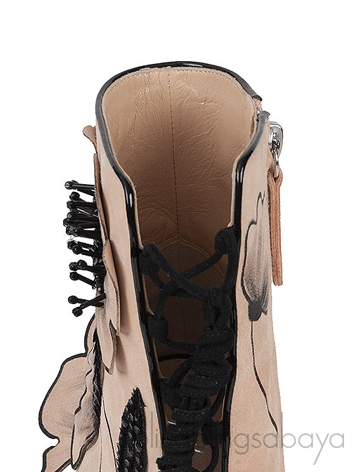 Coline Suede Floral Boots