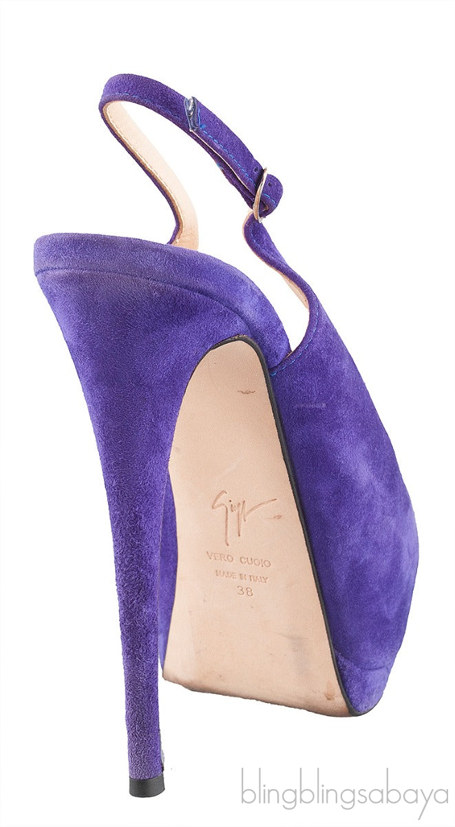 Purple Suede Slingback Pump
