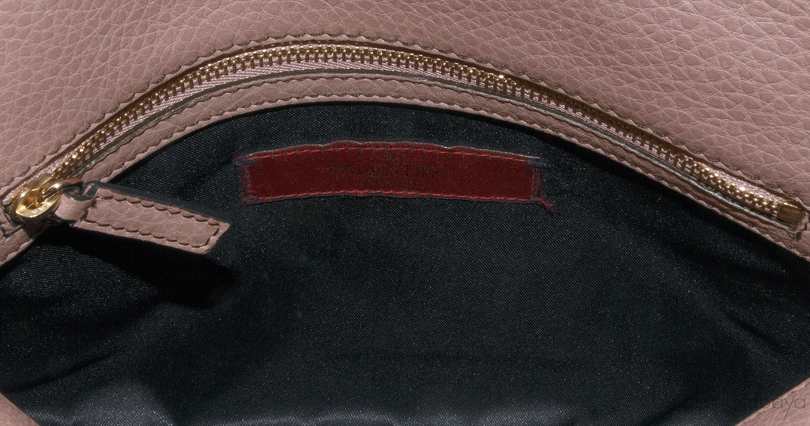 Dusty Pink V Logo Shoulder Bag