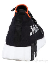 Black with Orange Flex Sneakers