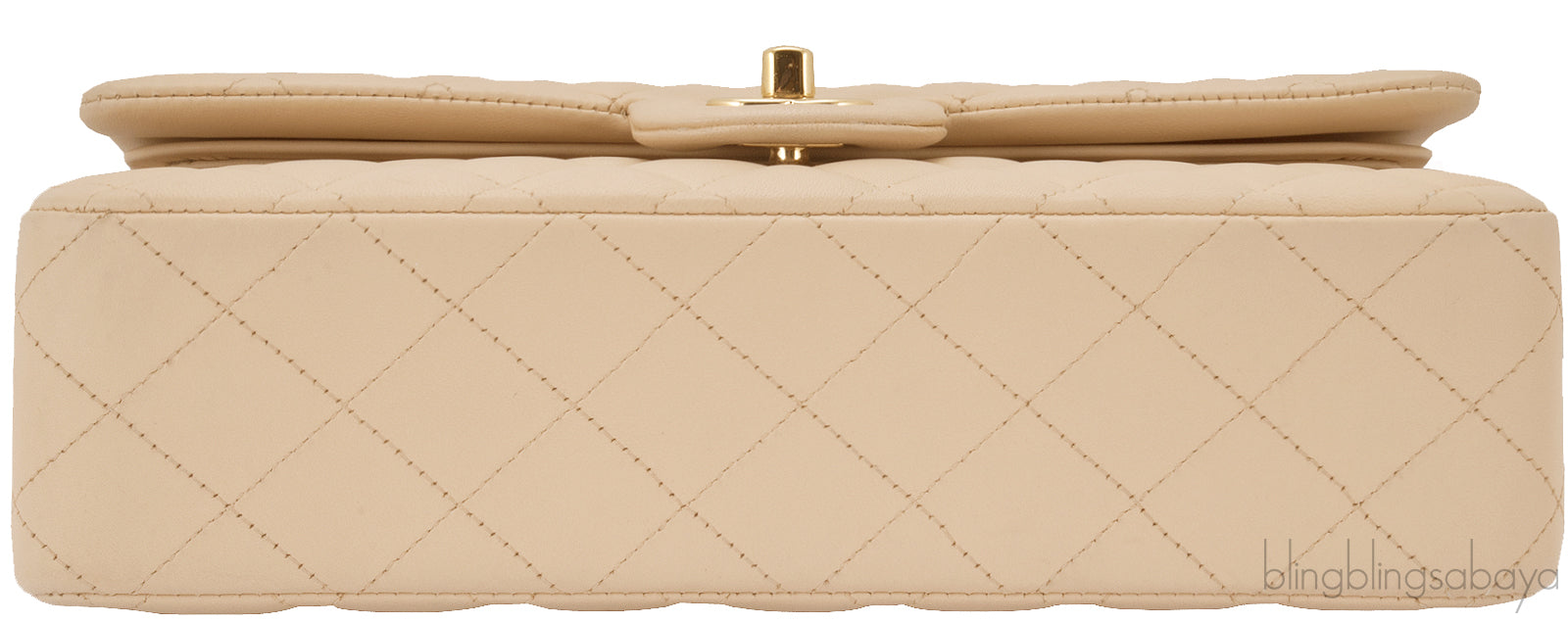 Classic Beige Matte Quilted Flap Bag
