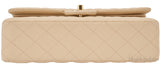Classic Beige Matte Quilted Flap Bag