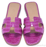 Oran Sandals Fuchsia Alligator