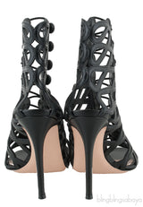 Black Vendome Cage Sandals