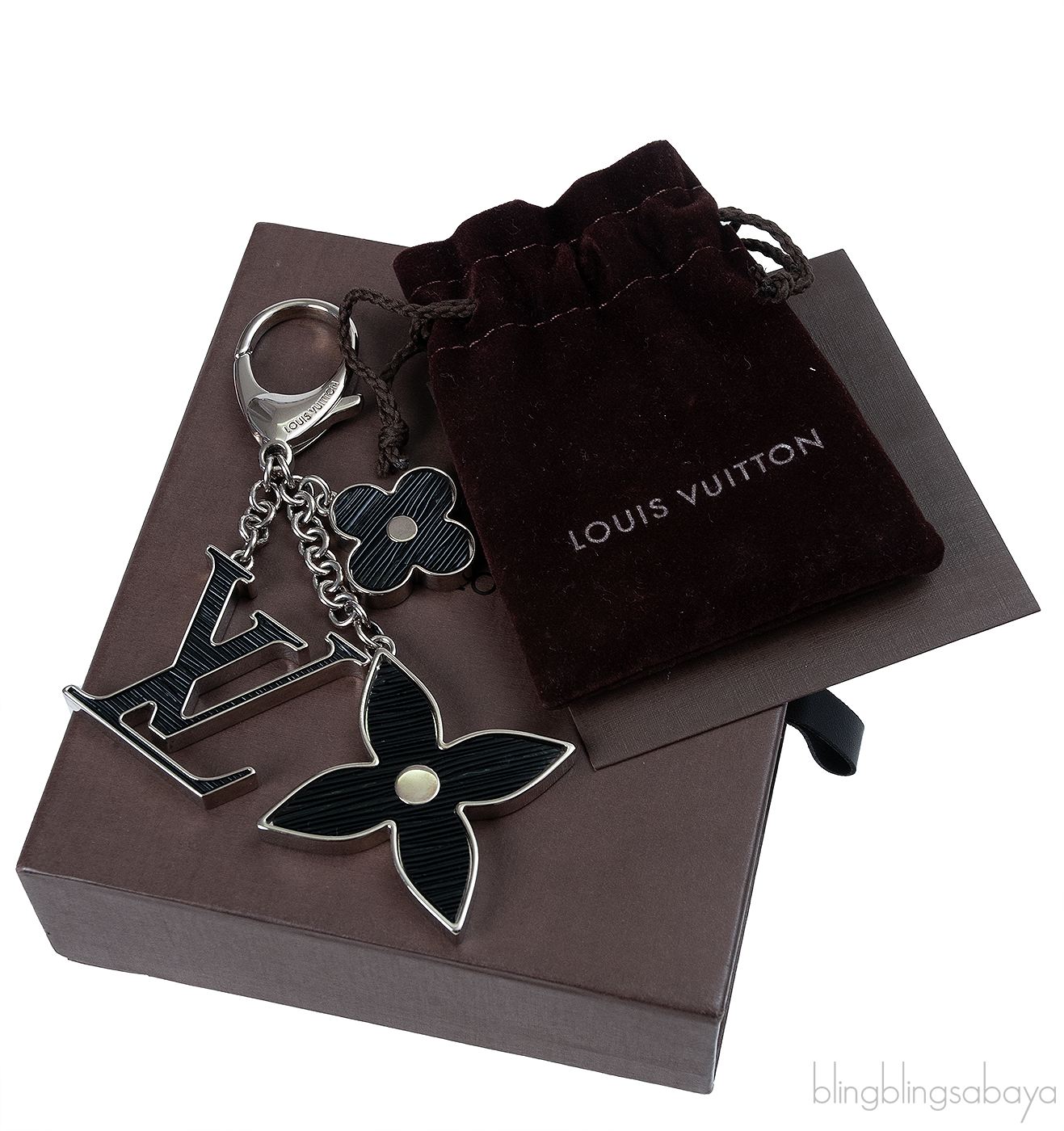 Louis Vuitton Black Fleur D'Epi Bag Charm