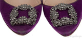 Blahnik Purple Satin Hangisi Flat Shoes
