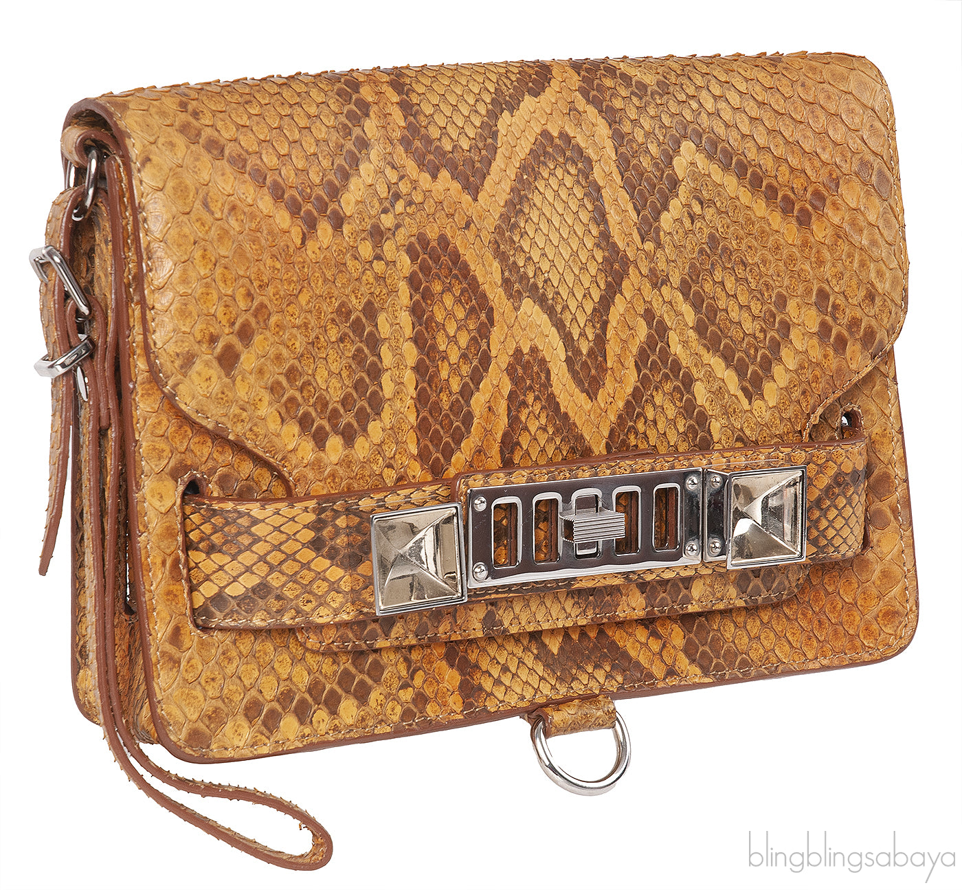 Proenza Schouler PS11 Python Amber Clutch Bag