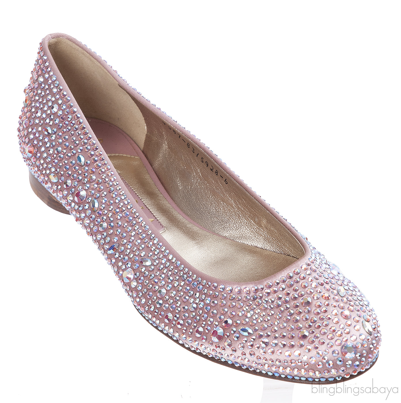 Gina Light Pink Crystal Ballet Shoes