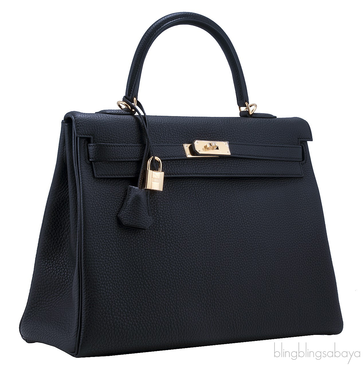 Kelly 35 Black Togo Retourne