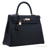 Kelly 35 Black Togo Retourne