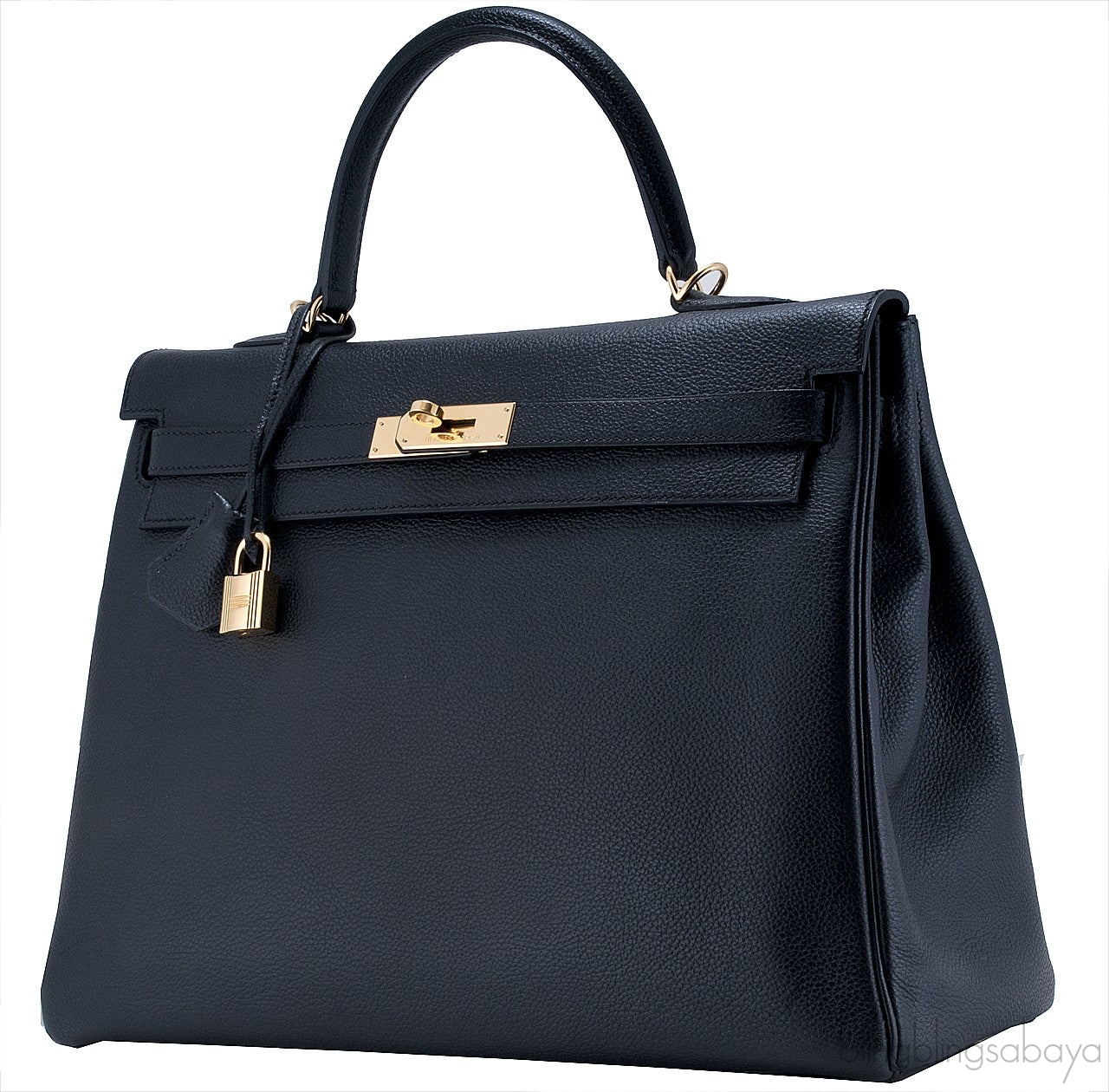 Kelly 35 Black Togo Retourne GHW