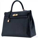 Kelly 35 Black Togo Retourne GHW
