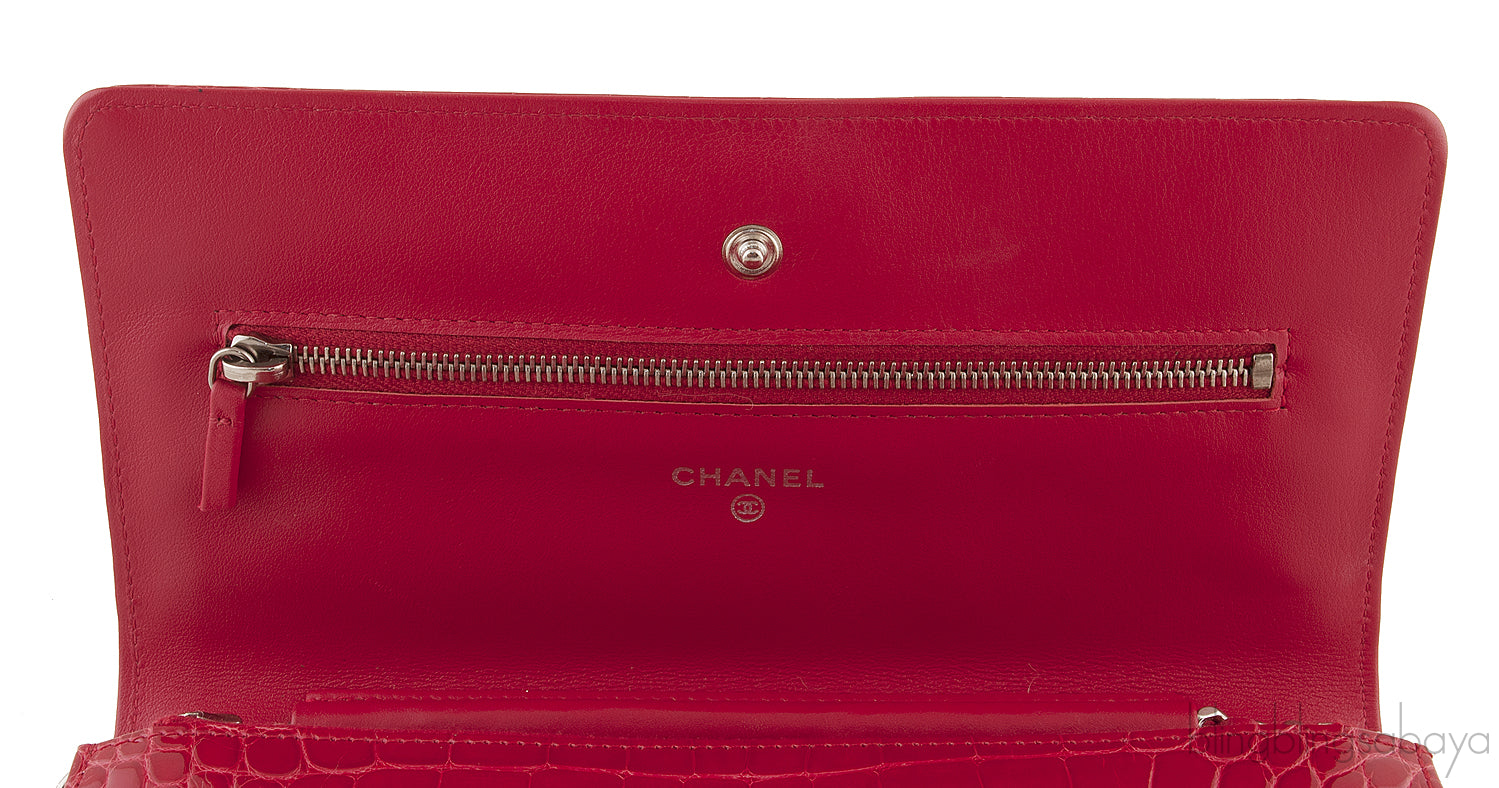 Wallet On Chain Croc Flap Bag
