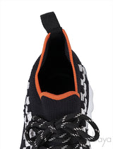 Black with Orange Flex Sneakers